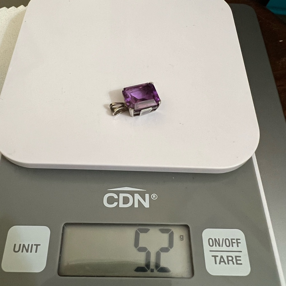 Solid Sterling Silver Omega Necklace;Amethyst Sto… - image 4